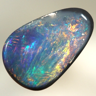 SOLID BLACK OPAL Bright reds over blues
